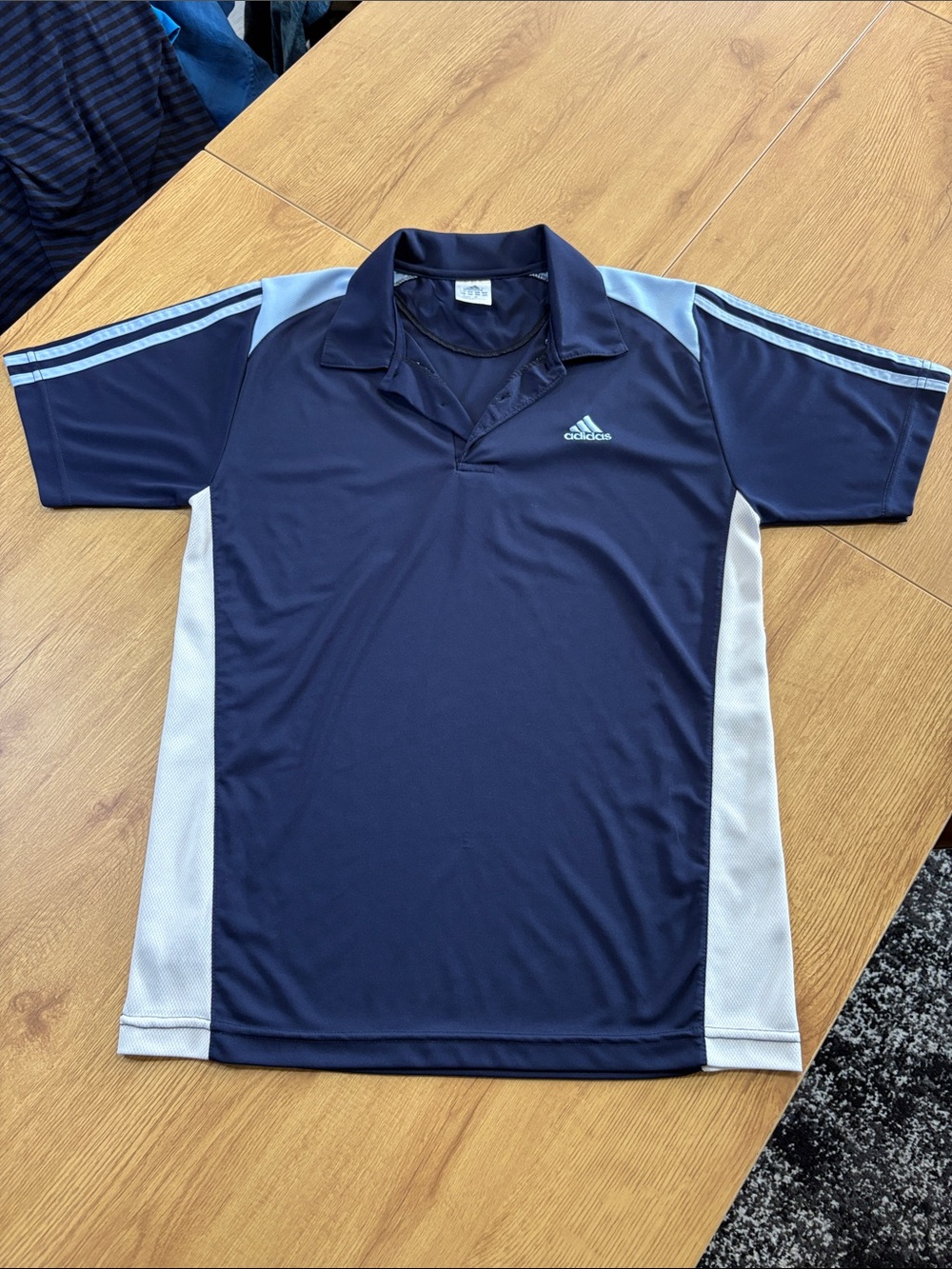 adidas Navy Polo with Light Blue Accents